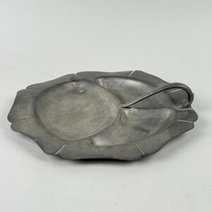 Pilgrim Solid Pewter Divided Tray Serving Dish 10in Vintage marked Boston 1931